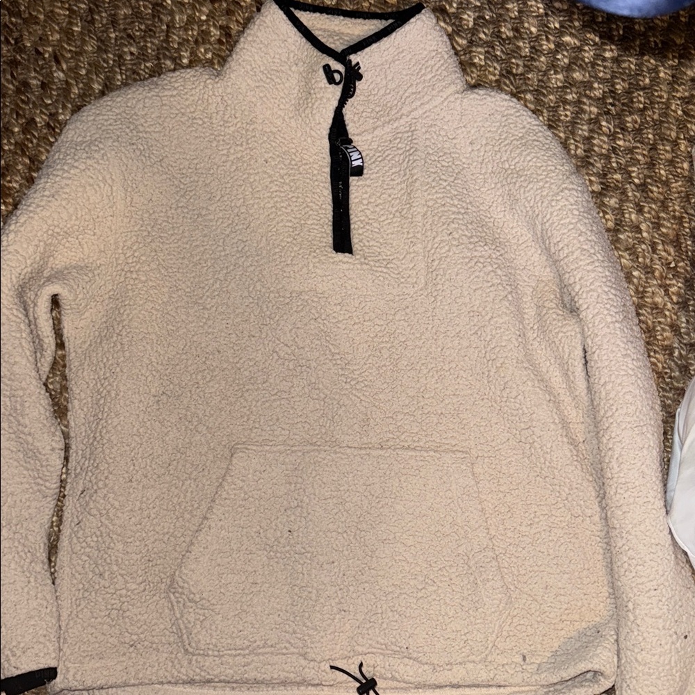 PINK Victoria's Secret Cream Sherpa with Black Details medium